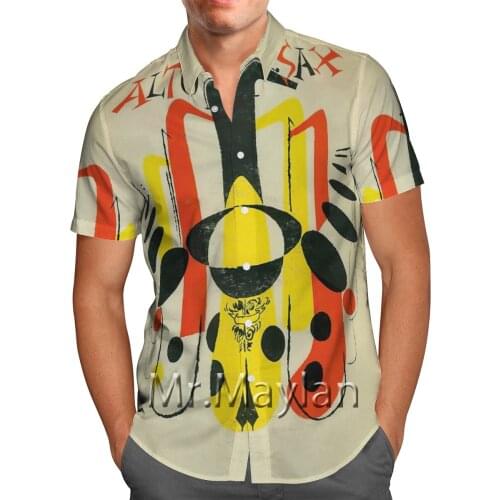Saxophone Vintage 3D Printed Hawaiian Shirt Summer Beach Shirt Short Sleeve Shirt Personality Fashion Streetwear Oversized Shirt