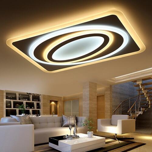 Artistic Personality Planet Ultra-thin LED Acrylic Ceiling Light Home LED Dimmable Horizontal Adjustable Ceiling lamps 90-260V
