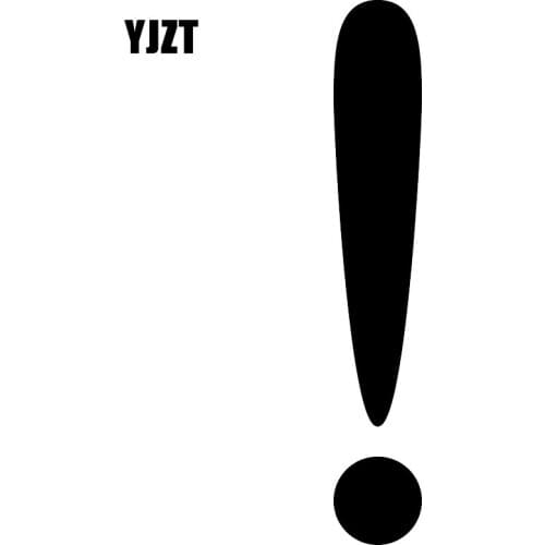 YJZT 2.6X16.1CM Exclamation Point Personality Bumper Tail Decoration Car Sticker Decals C25-0549