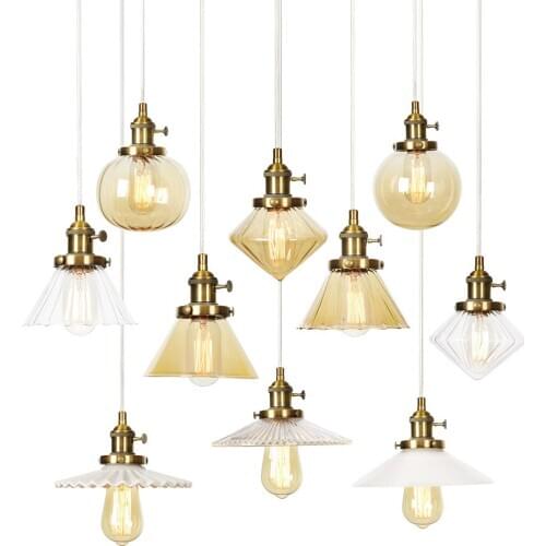 Nordic Style Individual Simple Classroom Bedroom Dining Room Wing Room Stair Clothing Store Decorated Golden Base Glass Lamp