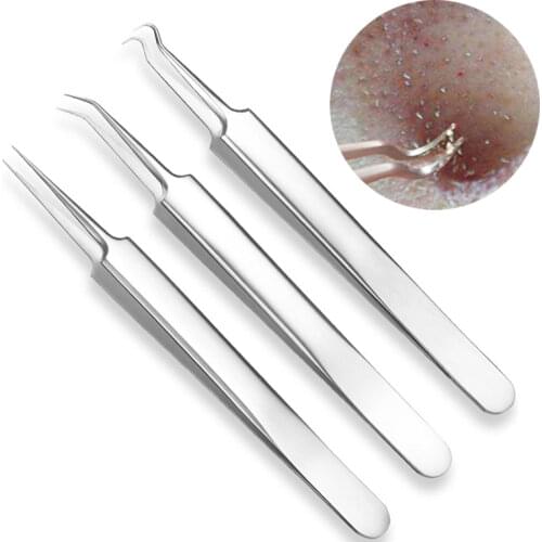 1PC Stainless Steel Acne Needle Blackhead Remove Clips Face Skin Care Acne Comedone Blemish Pimple Remove Silver Tweezer Tools