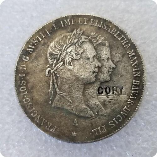 COPY REPLICA 1854 Austria - Habsburg 1 Gulden - Franz Joseph I COPY COIN