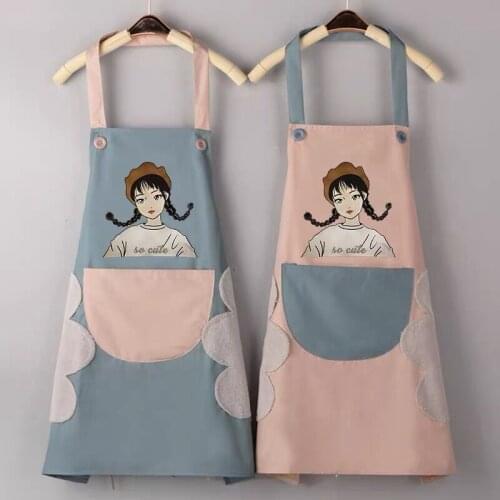 Kitchen Aprons For Women Men Household Wipeable Waterproof Oil-Proof Tablier Cuisine Baking Accessories