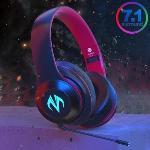 Gaming & Music Modes 7.1 Surround Bluetooth Headphone Wireless & Wired Stereo Pubg Mobile PC Games Headphones with RGB Light Mic
