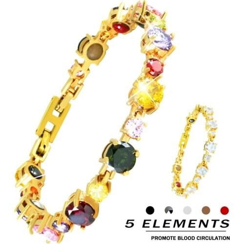 New Style Energy Bracelet Copper Sparkling Beautifully colored zircon student bracelet Magnetic Therapy Bracelet for Women