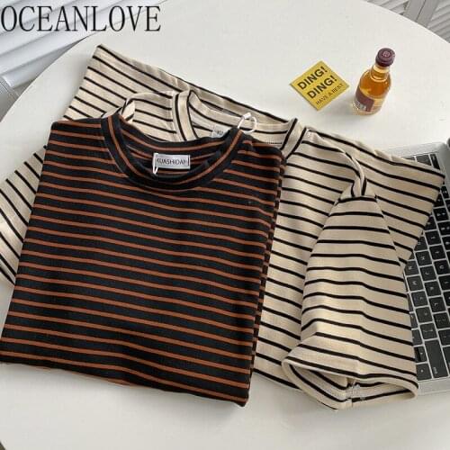 Женские полосатые футболки Oceanlove China At AliExpress