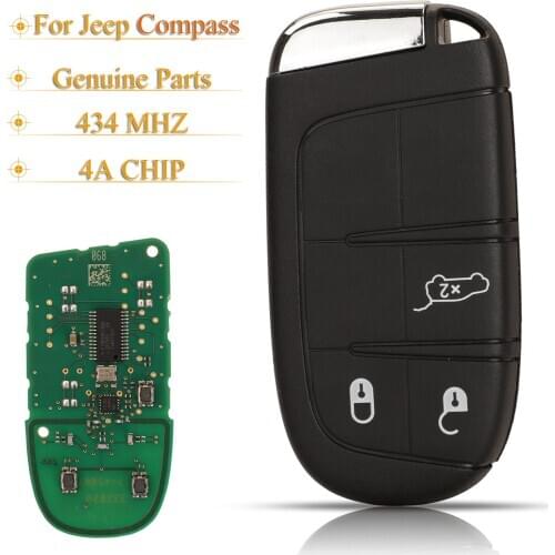 Kutery 3 Buttons Original Keyless Genuine Parts Smart Remote Key Control Fod 433Mhz 4A Chip For Jeep Compass