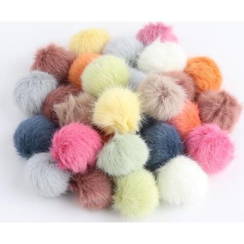 Pompom 35mm Big Fluffy Fur Pompon Soft Artificial Otter Hair Ball Colors Pom Pom DIY Shoes Hats Bags Clothing Accessories 10PCS