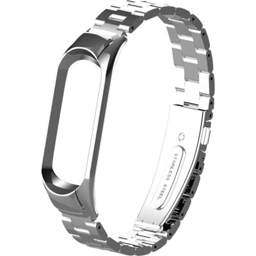 Fashion Steel Wrist Strap For Xiaomi 3 4 Band Adjustable Watch Band smart MI Bracelet 3 4 Miband Replaceable Watch Accessories