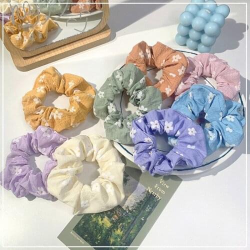 Aphrodite Sweet Floral Scrunchie Rubber Bands Hair Bands Elastic Headband Women Girls Ponytail Holder Hair Accessories Ornaments