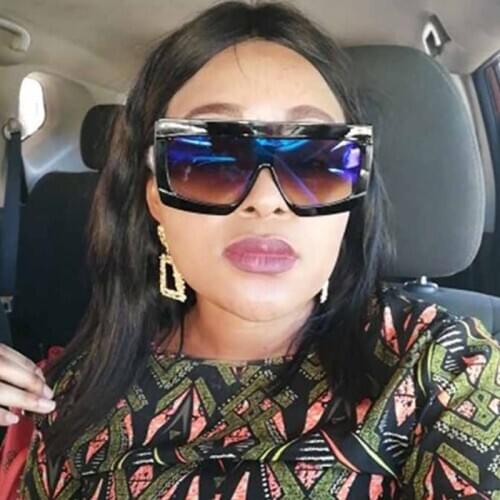 Oversized sunglasses women big frame Luxury Brand pilot Flat Top sunglasses for woman square black female glasses Shades