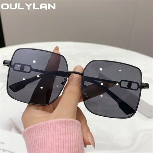 Oulylan Retro Square Sunglasses Women Fashion 2021 Oversized Vintage Sun Glasses Ladies Classic Black Eyewear Car Driving Goggle