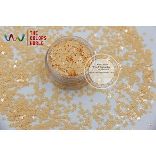TCH303 3.0 MM Size Solvent Resistant Mate Colors Stars shape glitter for nail polish,nail art or other DIY decoration