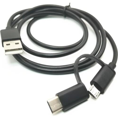 2 in 1 USB Data Cable for Samsung Fast Charging Micro usb Type C Charger Mobile Phone Charge Cable for Xiaomi Huawei Honor