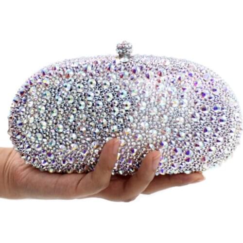Party Luxury Clutch Evening Bag Full Diamonds 2 Kinds Of Crystals Women Chain Handbags Ladies Rhinestone Mini Shoulder Bag