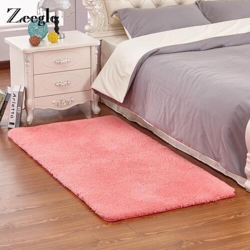 Zeegle Shaggy Carpets For Living Room Non-slip Floor Mat Kids Bedroom Carpet Home Decor Rugs Washable Bath Mat Door Rug
