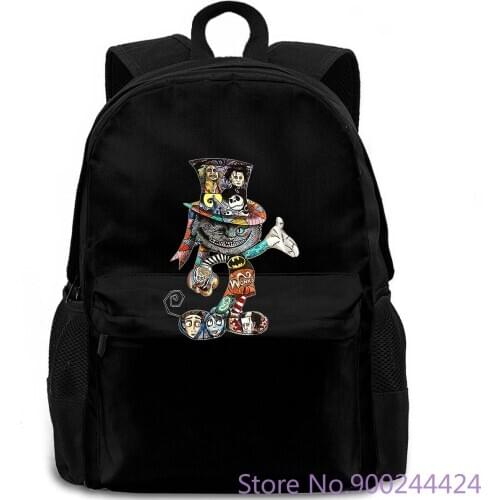 Cheshire Kitten Cartoon Alice In Wonderland for Women Novelty Cool MenS backpack