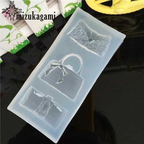 1pcs UV Resin Jewelry Liquid Silicone Mold Handbag Wallet Shape Resin Charms Molds For DIY Intersperse Decorate Making Molds