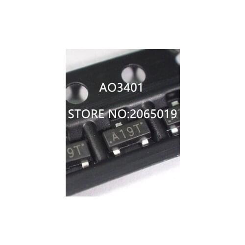 1000PCS AO3401 A03401 A19T SOT-23 power management chip