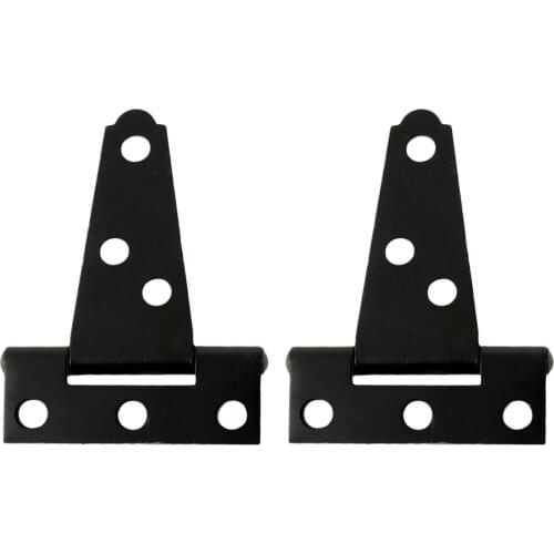 2PCS 2 Inches T Shape Rustproof Iron Light Duty Shed Hinge Gate Strap Hinge Door Gates Hinges (Black)