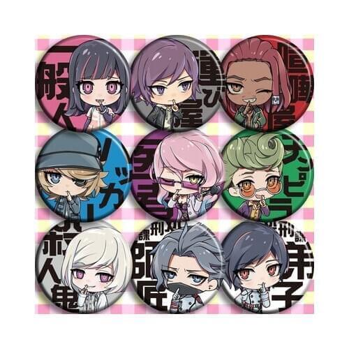 9pcs/1lot Anime Akudama Drive Figure 6305 Badges Round Brooch Pin Badge Gifts Kids Toy