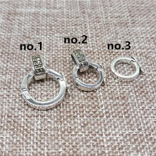 925 Sterling Silver Round Clasps with Marcasite for Bracelet Necklace