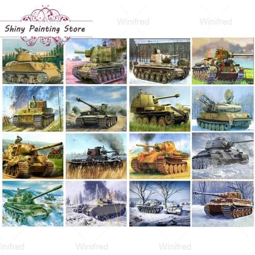 Diamond Mosaic Cross Stitch Tank War Landscape Diamond Painting DIY Diamond Embroidery Picture Of Rhinestone Home Decor Handmade