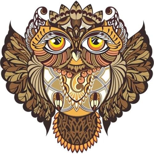 Car Stickers Decor Motorcycle Decals Illustrated Owl Psychedelic Detail Decorative Accessories Creative Waterproof PVC,13cm*13cm