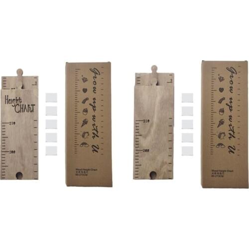 Wooden Wall Hanging Baby Height Measure Ruler Wall Sticker Decorative Props Child Kids Growth Chart Bedroom Home Decoration