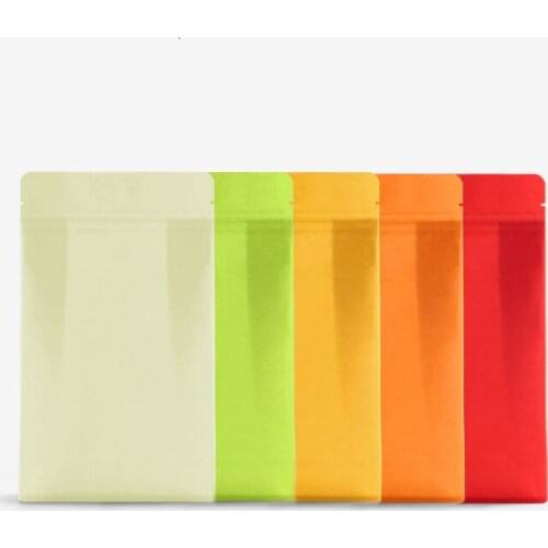 Ferimo 50pcs Organ stand up zip lock bag varies size packaging storage zipper seal bags kraft paper pouch large package