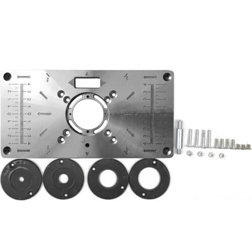 Aluminum Alloy Router Table Insert Plate Trimmer Engraving Machine Woodworking Work Bench Router Plate Multifunctiona Tools