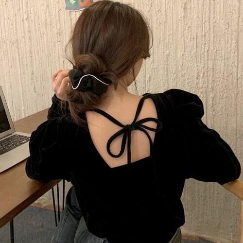 Fuyubetter Black Blouses