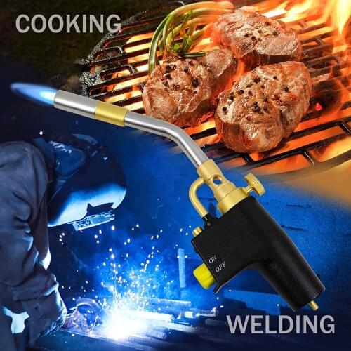 Heat Propane Mapp Torch Multi Purpose Includes 3 Nozzles/Tips High Intensity Trigger Start Torch Heat Shrink Torch (Black)