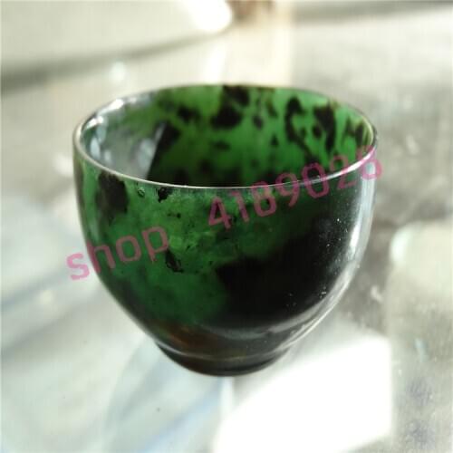 Boutique, Qilian, jade, Shandan Yuanyang jade, jade bowl flat bottomed bowl, luminous cup tea set