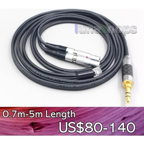 LN007099 4.4mm XLR 3.5mm Black 99% Pure PCOCC Earphone Cable For Ultrasone Veritas Jubilee 25E 15 Edition ED 8EX ED15 Headphone
