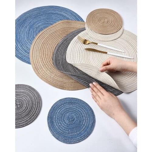Ins Nordic style dining table mat, heat insulation pad, western place mat, anti-scalding tea coaster, round table mat table mat