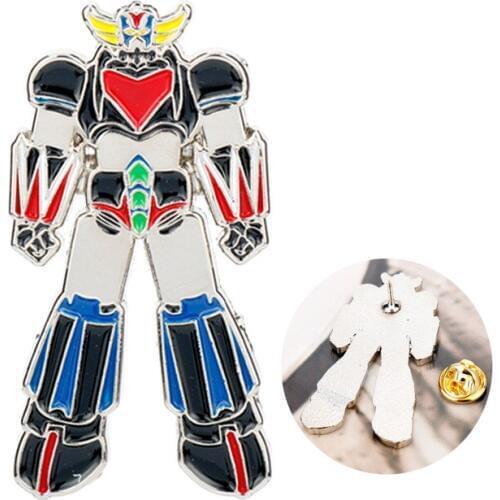 Animation Cartoon UFO Grendizer Robot Brooch pin Women Men Creative Jewelry Brooches for Adults Children Enamel Pins