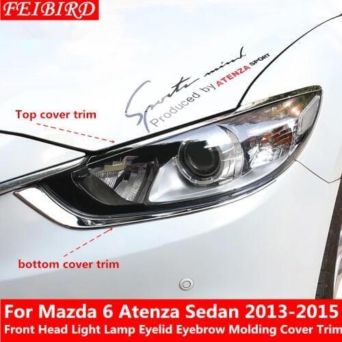 Front Head Light Lamp Eyelid Eyebrow Molding Cover Kit Trim Accessories For Mazda 6 Atenza Sedan 2013 2014 2015