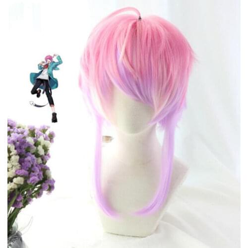 Anime 42CM Short Wig Cosplay Division Rap Battle Hypnosis MIC Amemura Ramuda Costume Women Heat Resistant Synthetic Hair Wigs