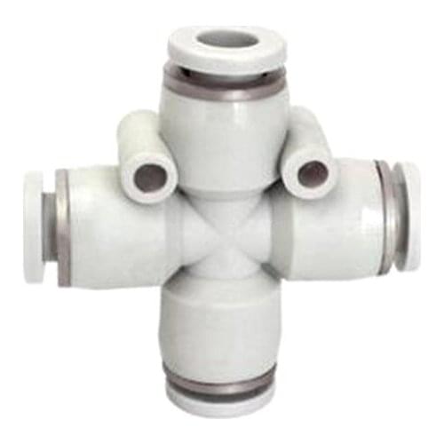 Pneumatic Quick Plug Four-way PZA Cross Plastic Quick Plug 4 /6 /8 /10 /12mm PU Tracheal Fittings White