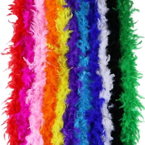 Fluffy Marabou Turkey Feather Boa 38-40g Decoration for Wedding Dresses Shawl Party Clothes Sewing Accessory Crafts Plume 2 Yard