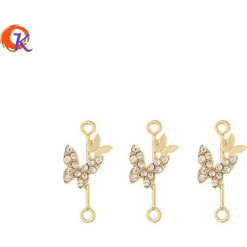Cordial Design 100Pcs 11*23MM Jewelry Accessories/Earring Findings/Butterfly Shape/DIY/Hand Made/Charms/Rhinestone Connectors