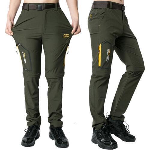Hiking Pants Quick Dry Pants Mens and Womens Elastic Cycling Cut Pants Detachable Waterproof Summer Loose Largesize
