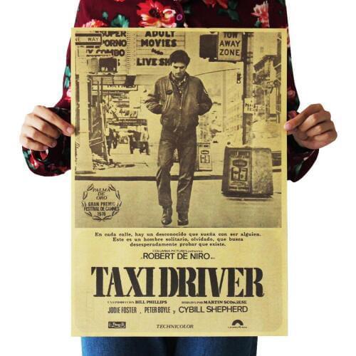 Taxi Driver classic film movie kraft paper Cafe bar poster Retro Poster decorative painting 51x35.5cm