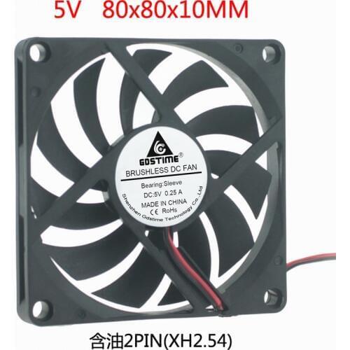DC 5V 12V 24V 2pin 8010 8cm 80mm 80*80*10 sleeve bearing silent Brushless Cooling Fan