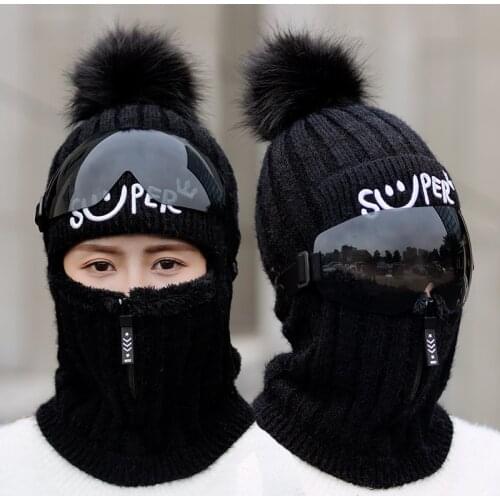 Women Beanies Winter Hats For Women Outdoor Skiing Gril Winter Hat Waterproof Cap Thick Fleece Polyester Bonnet Women Gifts
