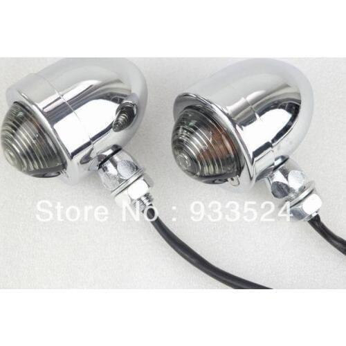 1 Pair Chrome Bullet TurnSignal Light For Harley Yamaha VStar Bobber Honda Shadow VT Suzuki Kawasaki Chopper Cruiser Panhead