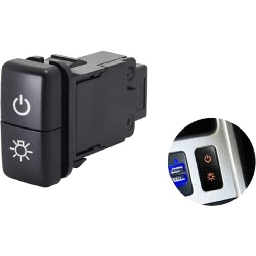 1pc Dual key switch dual switch fog lights radar power supply LED Headlight Switch Button for Great Wall Haval H6 12-17