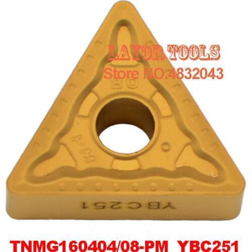 Free shopping 10PCS TNMG160404-PM YBC251/TNMG160408-PM YBC251 Cemented Carbide Cutter Turning tools Carbide insert