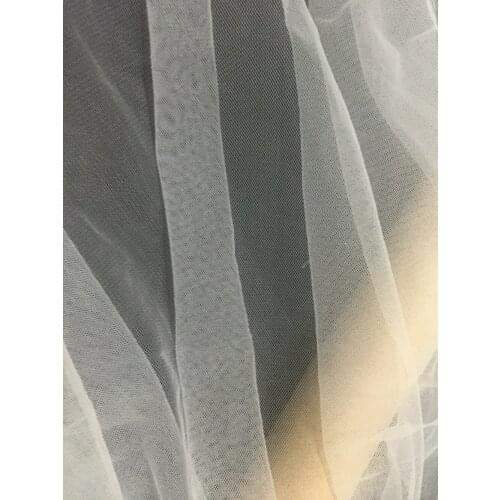 160cm width 10meter/lot snow white pure white high quality soft thin fine mesh tulle tiny holes fabric wedding fabric cloth